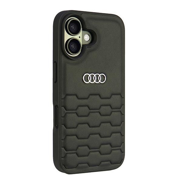 Audi Synthetic Leather iPhone 16 6.1"czarny/black hardcase AU-TPUPCIP16-GT/D2-BK