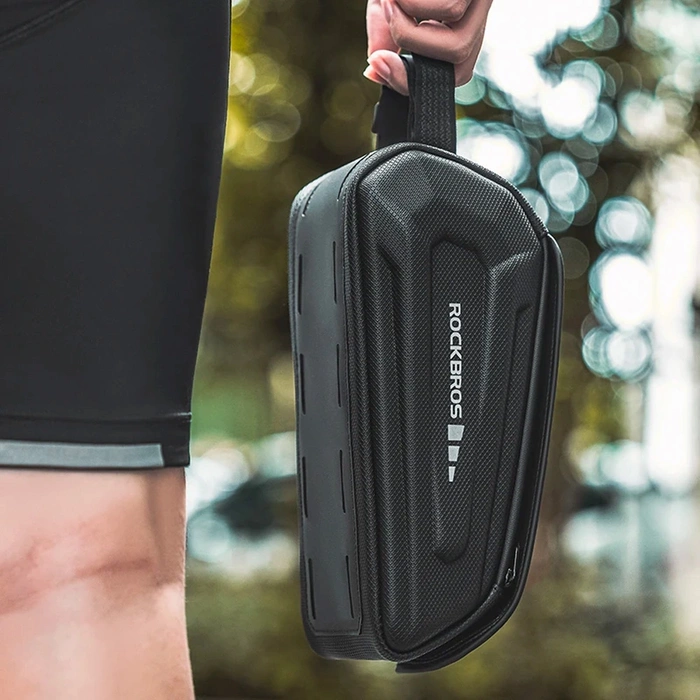 Rockbros 30120064001 voděodolná rámová taška na kolo s krytem na telefon - černá