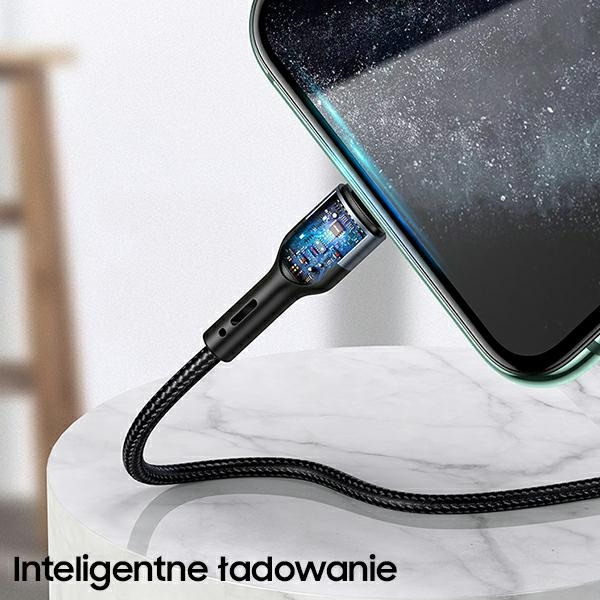 USAMS Fonott Kábel U55 Lightning U55 zöld / zöld készlethez 1m SJ448USBSG02 (US-SJ448)