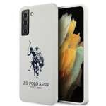 US POLO Samsung Galaxy S21 Plus Funda de silicona con logotipo USHCS21MSLHRWH Blanco