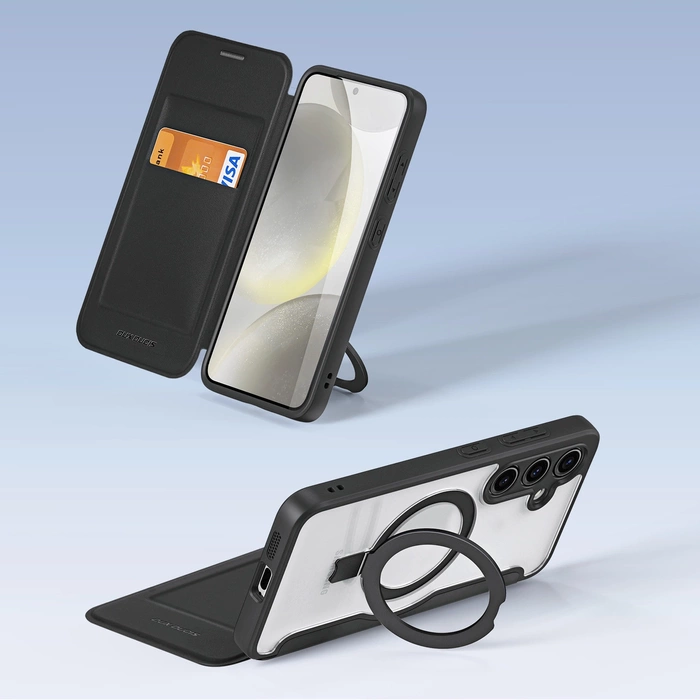 Dux Ducis Skin X Pro Hülle mit Magnetring/Ständer für Samsung S24+ – Schwarz