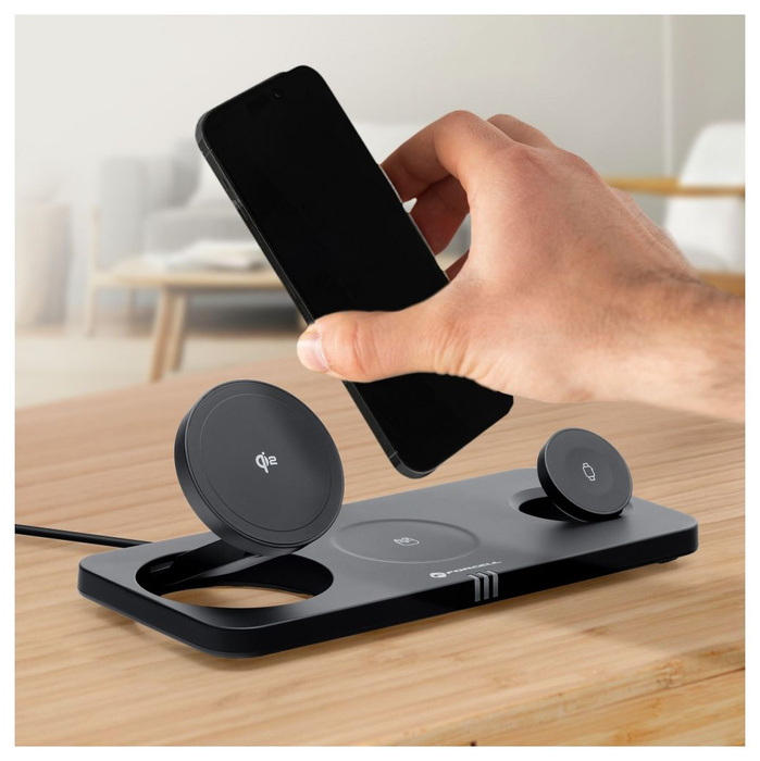 Ładowarka indukcyjna Forcell F-Energy 3w1 MagNetix USB C Qi2 20,5W zgodna z MagSafe czarna 0INT