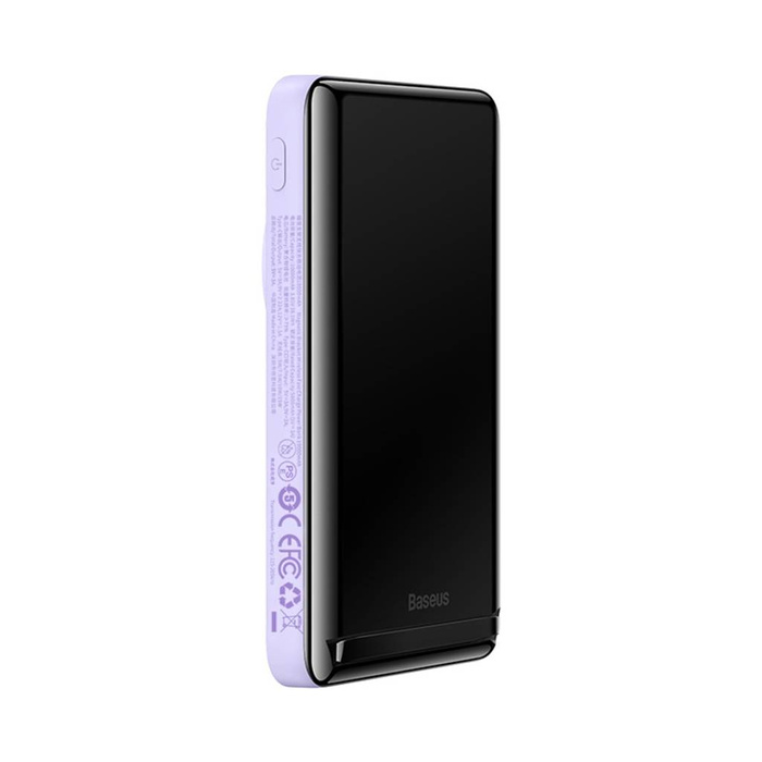 Baseus Magnetic Bracket Wireless Fast Charge Power Bank 10000mAh 20W Purple（S rychlonabíjecím kabelem řady Xiaobai Type-C to Type-C 60W(20V/3A) 50cm White）