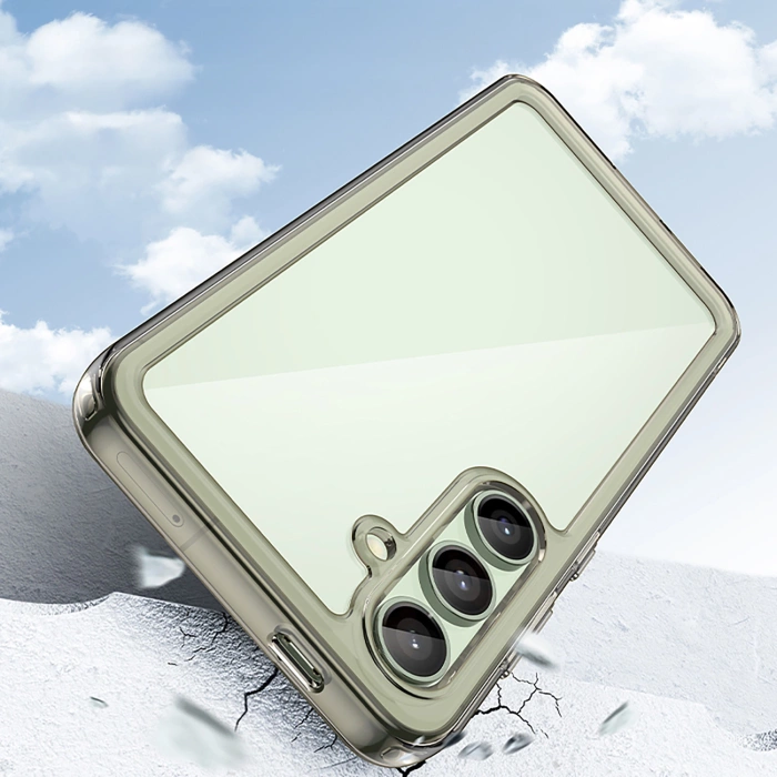 Outer Space Silikonhülle mit Gelrahmen für Samsung Galaxy S24 FE – Transparent und Schwarz