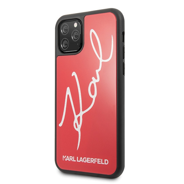 Case KARL LAGERFELD Apple iPhone 11 Pro Max Signature Glitter Red Case