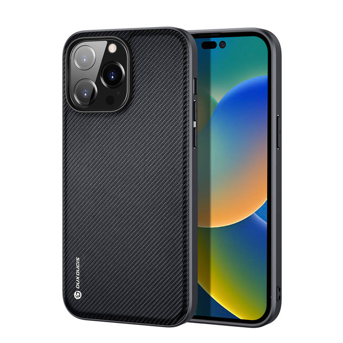 Funda Dux Ducis Fino fabricada en material nylon iPhone 14 Pro Max negra