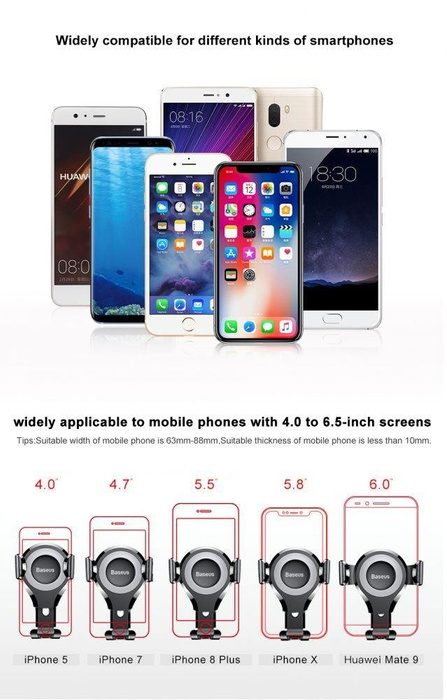 Supporto BASEUS Osculum Gravity CAR Nero