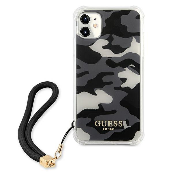 Hülle Guess Apple - GUHCN61KSARBK iPhone 6.1 11 „schwarz / schwarz Hülle Camo Ansammlungs - Fall