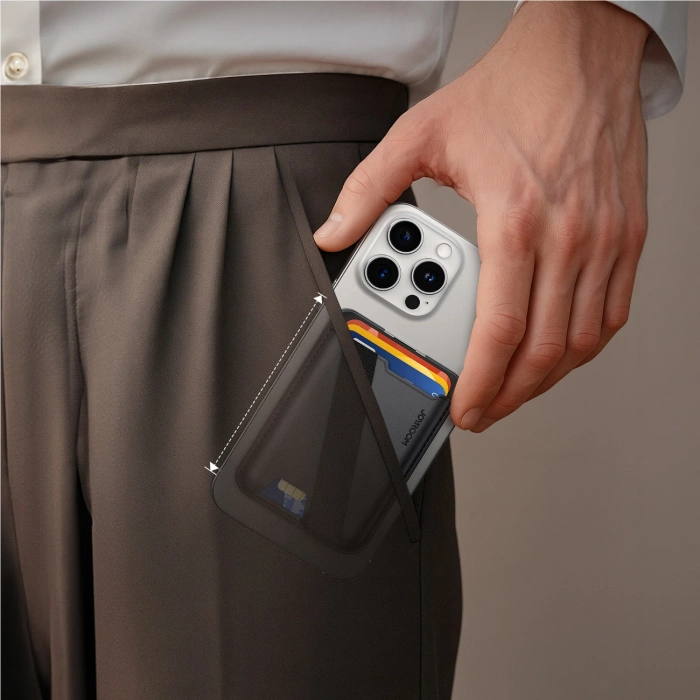 Joyroom JR-ZS432 Magnetische Geldbörse, kompatibel mit MagSafe, Schwarz