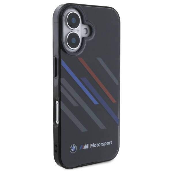 Hülle BMW iPhone 16 6.1" schwarz/schwarz hartcase Motosport IML Random Stripes