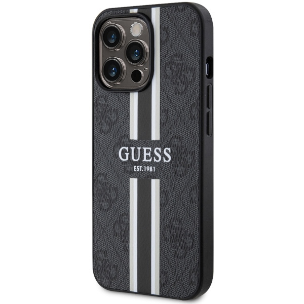 Coque Guess GUHMP13LP4RPSK iPhone 13 Pro / 13 6.1" noir/noircase 4G Printed Stripes MagSafe Case