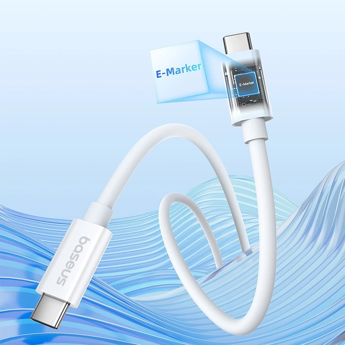 Baseus CB000068 USB-C - USB-C kabel 240W PD 8K 60Hz 1m - bílý