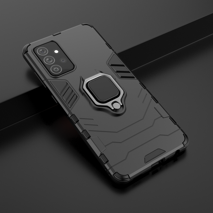 Kroužek Armor pancéřovaný hybridní pouzdro kryt + magnetic držák Samsung Galaxy A72 4G modrý