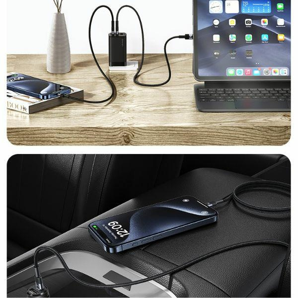 USAMS Kabel  USB-C na USB-C set 30szt.   60W 1,2m pleciony SJ724ZJ01 (US-SJ724 )