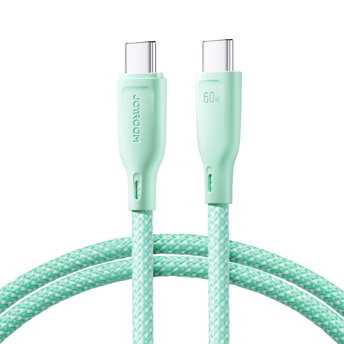 Joyroom Multi-Color Series SA34-CC3 USB-C/USB-C-Kabel 60 W, schnelle Übertragung, 1 m – Grün
