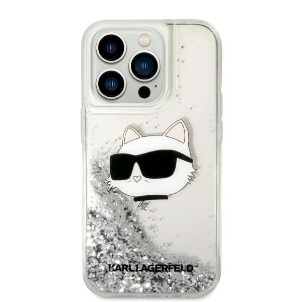 Karl Lagerfeld KLHCP14LLNCHCS iPhone 14 Pro 6,1" stříbrný/stříbrný hardcase Glitter Choupette Head