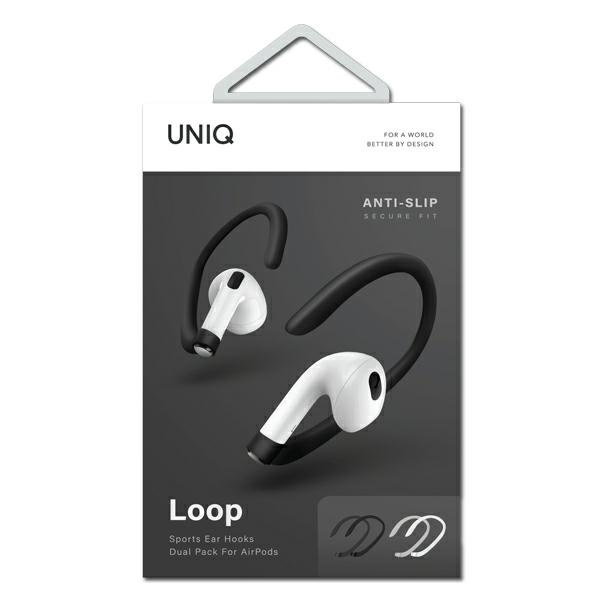 Uniq Loop Sport Ear Hooks AirPods confezione doppia bianco-nero / bianco-nero
