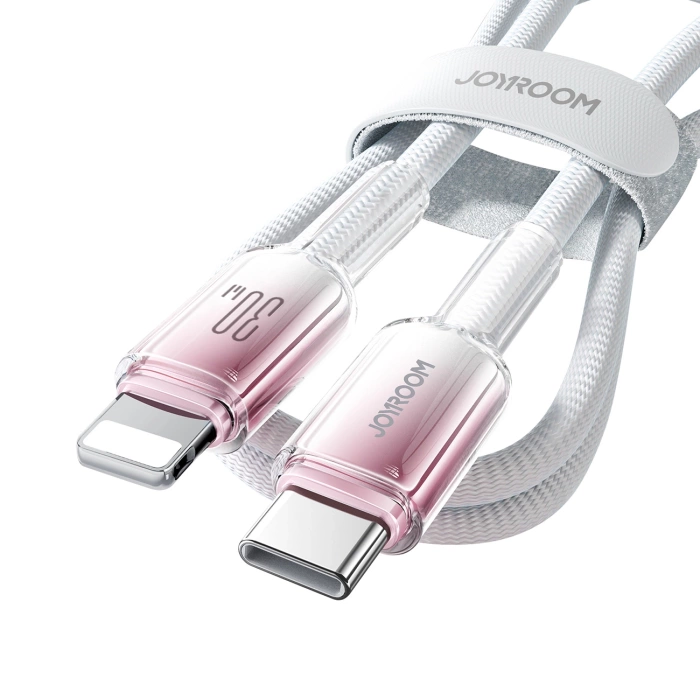 Joyroom S-A42 Crystal-Clear Series 30W USB-C – Lightning Kabel 1,2 m – Weiß