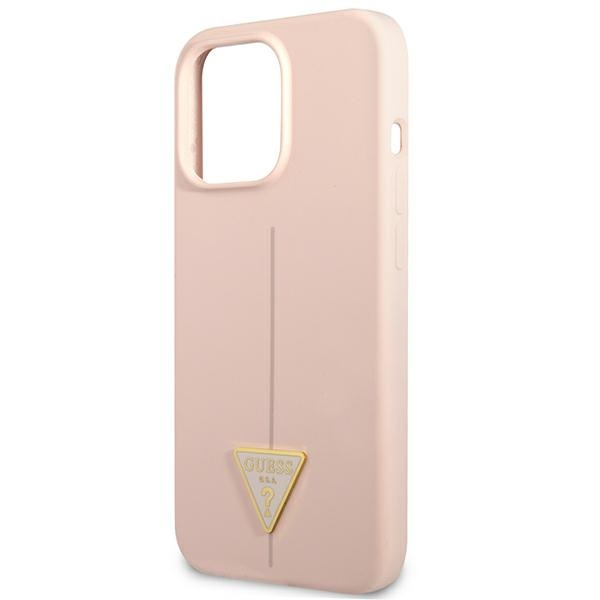 Hülle GUESS Apple iPhone 13 13 Pro Silikon-Dreieck Rosa Hartcase