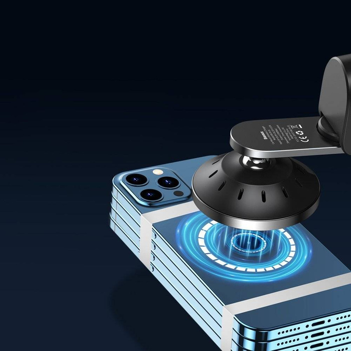Baseus magnetischer Autotelefonhalter kabelloses Qi-Ladegerät 15 W (MagSafe kompatibel für iPhone) schwarz (WXJN-01)