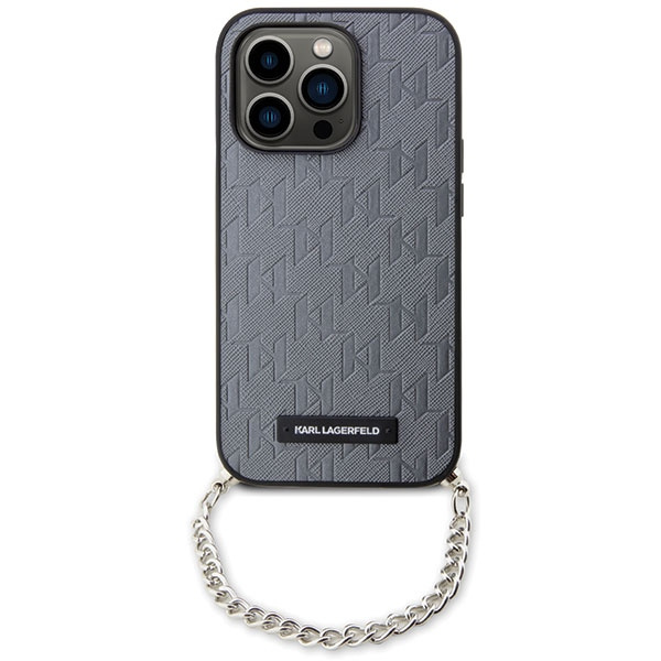 Case Karl Lagerfeld KLHCP14XSACKLHPG iPhone 14 Pro Max 6.7" silver/silver hardcase Saffiano Monogram Chain Case