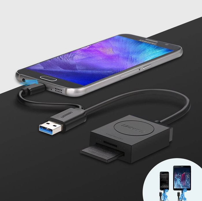 Ugreen čtečka karet SD / micro SD do USB 3.0 černá (20250)