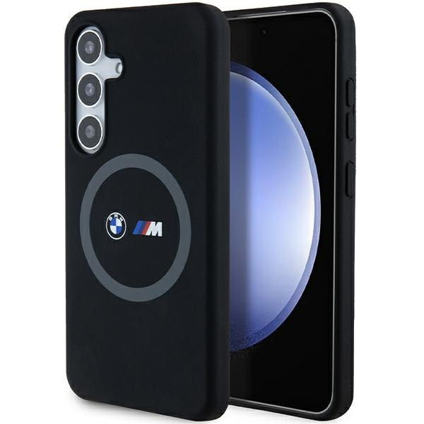 Funda BMW BMHMS24S23SROK Galaxy S24 S921 negro/negro durocase M Silicone Printed Ring MagSafe Case