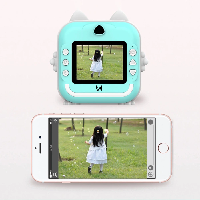 Aparat z drukarką termiczną Wozinsky WDT-02 kamera, dla dzieci - niebieski