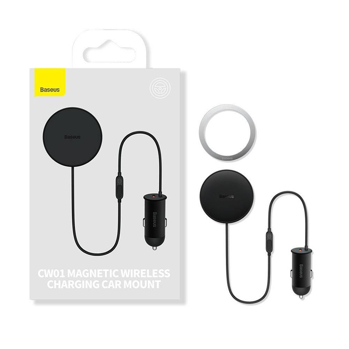 Chargeur de voiture à induction Baseus CW01 MagSafe 15W USB 25W - noir