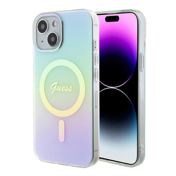 Hülle Guess GUHMP15SHITSQ iPhone 15 6,1" türkis/türkis hartcase IML Schillernd MagSafe Case
