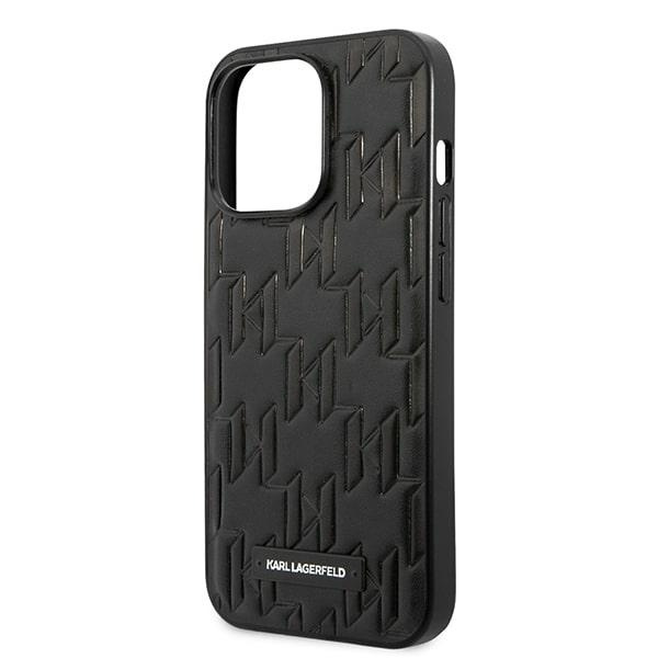 Hülle KARL LAGERFELD Apple iPhone 13 13 Pro Monogramm Plaque Schwarz Hartcase