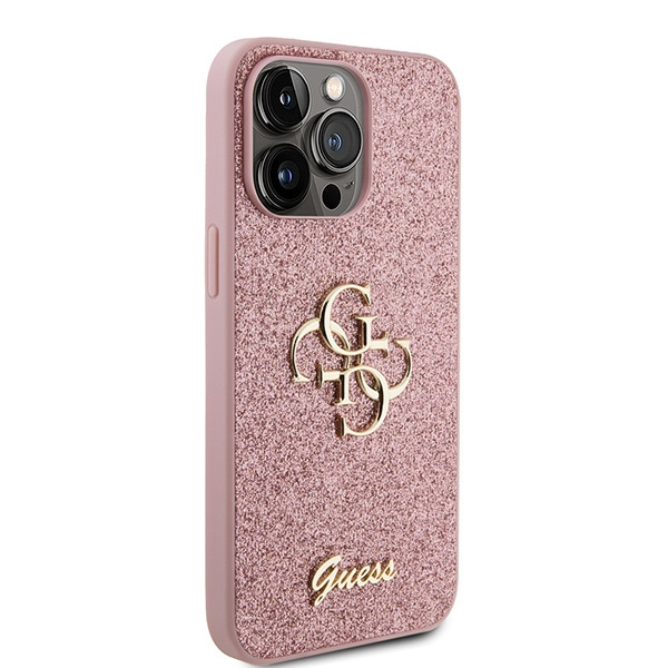 Guess GUHCP15LHG4SGP iPhone 15 Pro 6.1" rosa/rosacase Glitter Script Big 4G