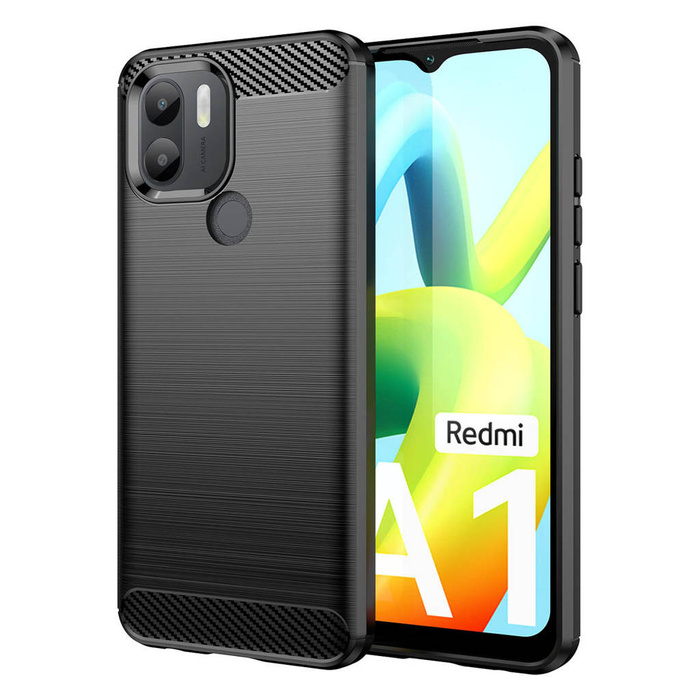 Obal Carbon Case obal pro Xiaomi Redmi A1+ flexibilní silikonový carbonový kryt černý Case