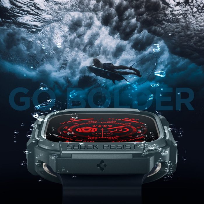 Hülle Spigen Rugged Armor Apple Watch Ultra 1 / 2 (49 Mm) Abyss Grün