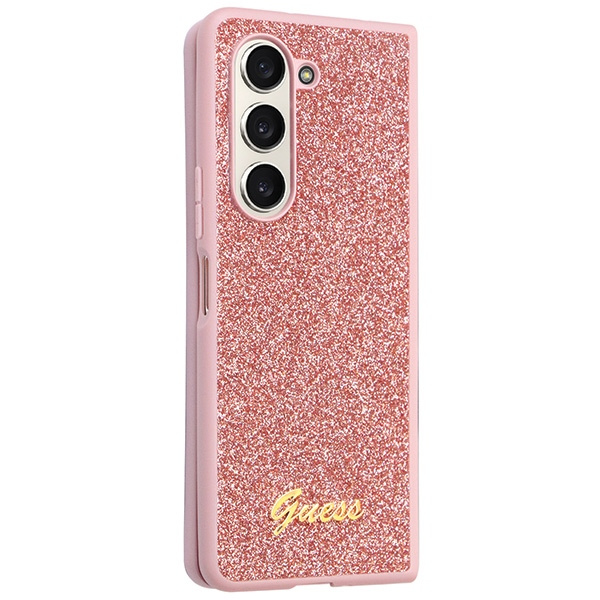 Coque Guess GUHCZFD5HGGSHP F946 Galaxy Z Fold 5 rose/pink hardcase Glitter Script Case