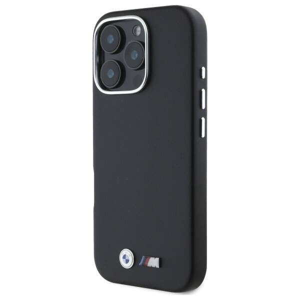 Coque BMW iPhone 16 Pro 6.3" noir/noircase M Smooth Full Wrapped Metal MagSafe