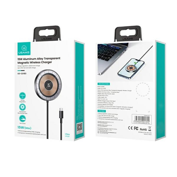 USAMS Induktionsladung US-CD183 magnetic 15W schwarz/schwarz CD183CDX01