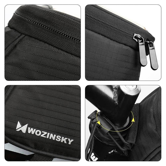 Wozinsky Rahmen Handytasche für Fahrrad Rahmen Handyhülle für 6,5 Zoll 1,5L schwarz (WBB2BK)