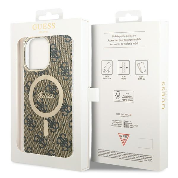 Guess GUHMP15XH4STW iPhone 15 Pro Max 6.7" brązowy/brown hardcase IML 4G MagSafe