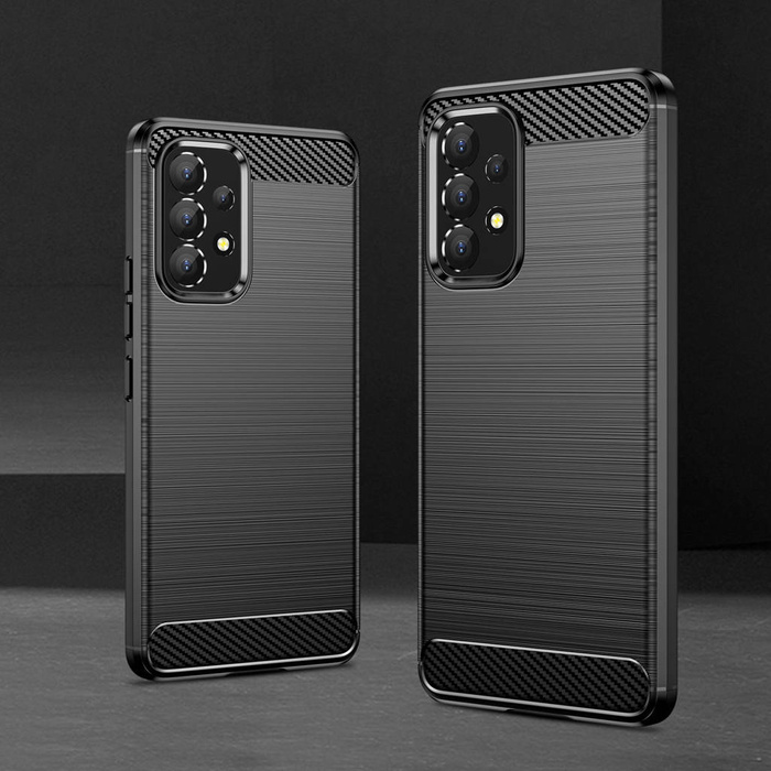 Carbon Case flexible hülle Abdeckung Samsung Galaxy A53 5G schwarz