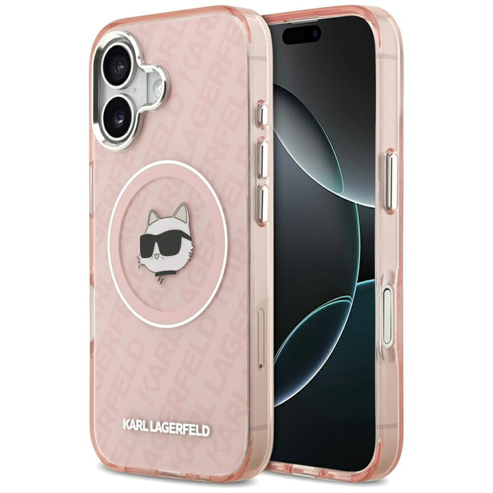 Etui Karl Lagerfeld IML Choupette Head   Logo MagSafe do iPhone 17 różowy