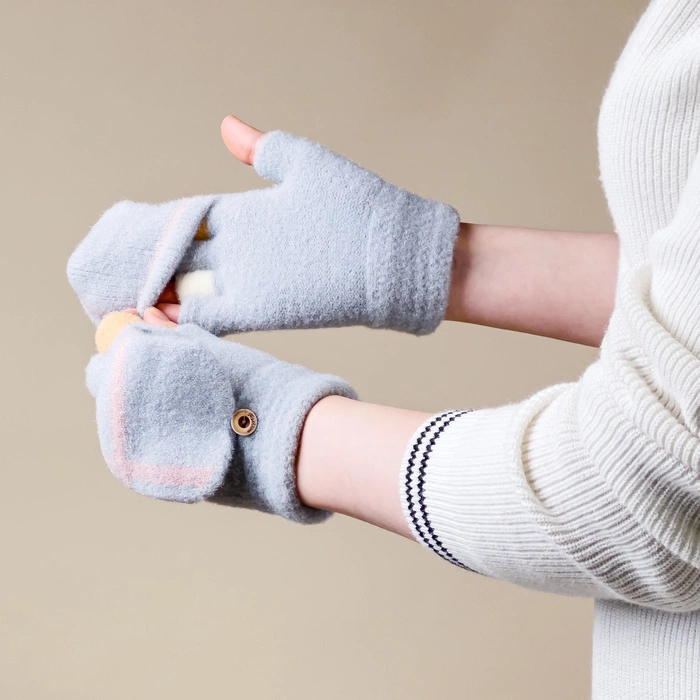 Gants de téléphone hiver femme/enfant - gris