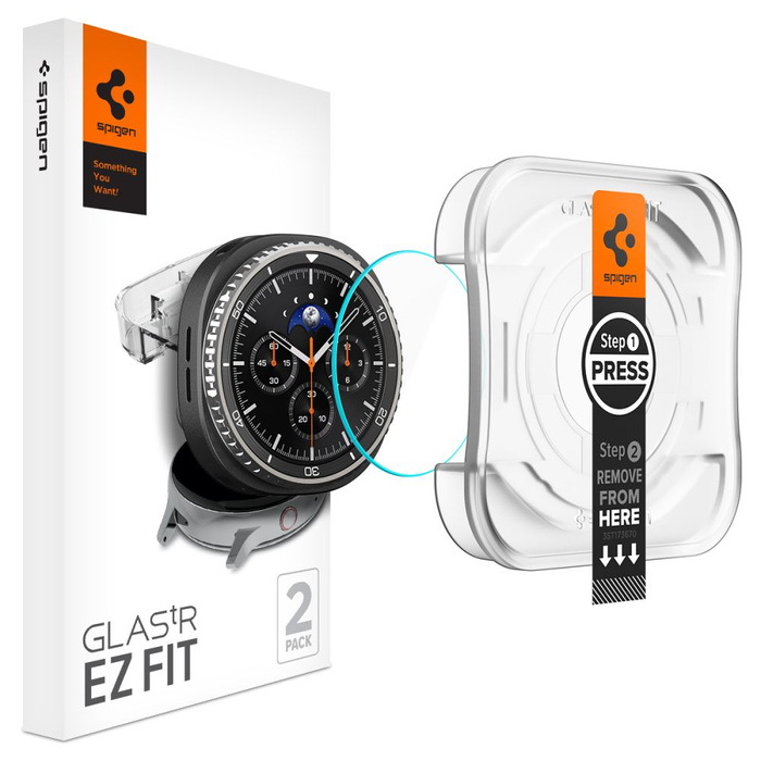 SPIGEN PANZERGLAS SAMSUNG GALAXY WATCH 8 CLASSIC 46 MM GLAS.TR „EZ-FIT” 2ER-PACK KLAR