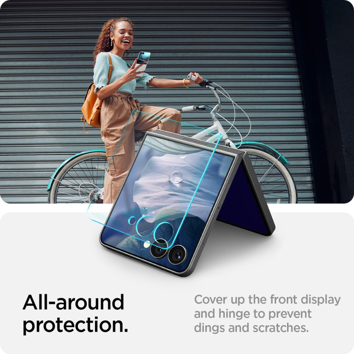 VIDRIO TEMPLADO SPIGEN GLAS.TR "EZ FIT" HD 2-PACK GALAXY Z FLIP 7 TRANSPARENTE