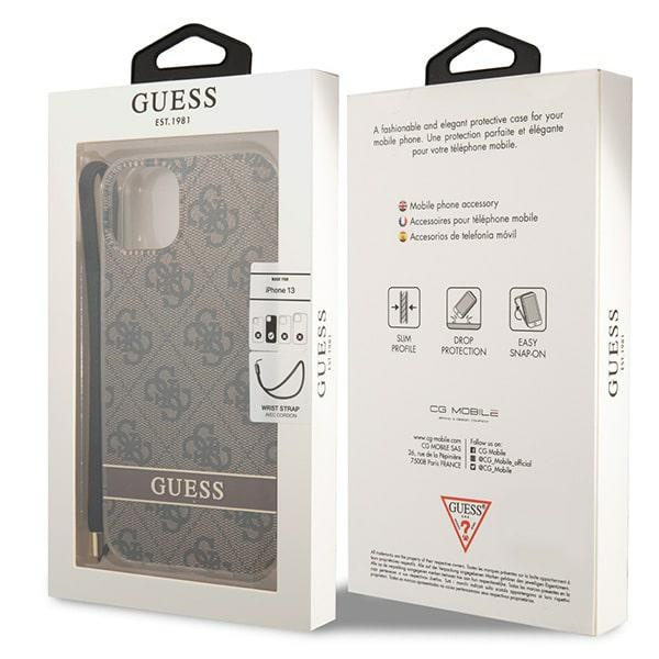 Guess GUOHCP14MH4STW iPhone 14 Plus 6.7" brown/brown hardcase 4G Print Strap
