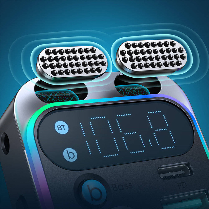 Joyroom FM vysílač / nabíječka auto 48W PPS/PD/QC3.0 černý (JR-CL16)