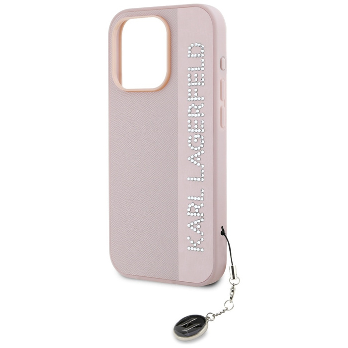 Karl Lagerfeld KLHCP15XPSAKDGCP iPhone 15 Pro Max 6.7" różowy/pink hardcase Saffiano Rhinestones & Charm