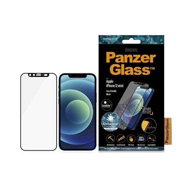 PanzerGlass E2E Microfracture iPhone 12 Mini 5.4" CamSlider Case Friendly AntiBacterial black/black