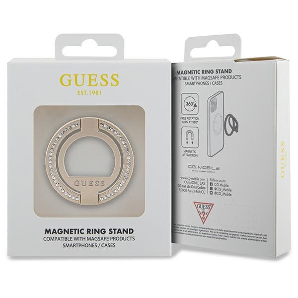 Guess MagSafe Anillo soporte GUMRSALDGD oro/oro Rhinestone