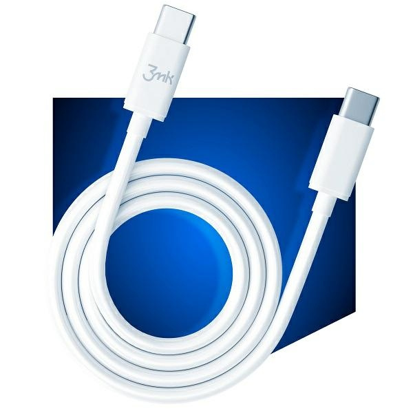 3mk Hyper Cable USB-C/USB-C 2m 100W Cable White/White